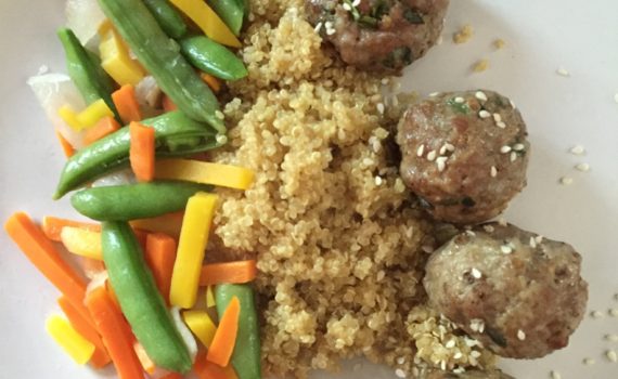These were a huge family hit! And so easy to make. We served our Asian meatballs with a pepper stir fry mix. I froze the leftovers for a quick reheat later.